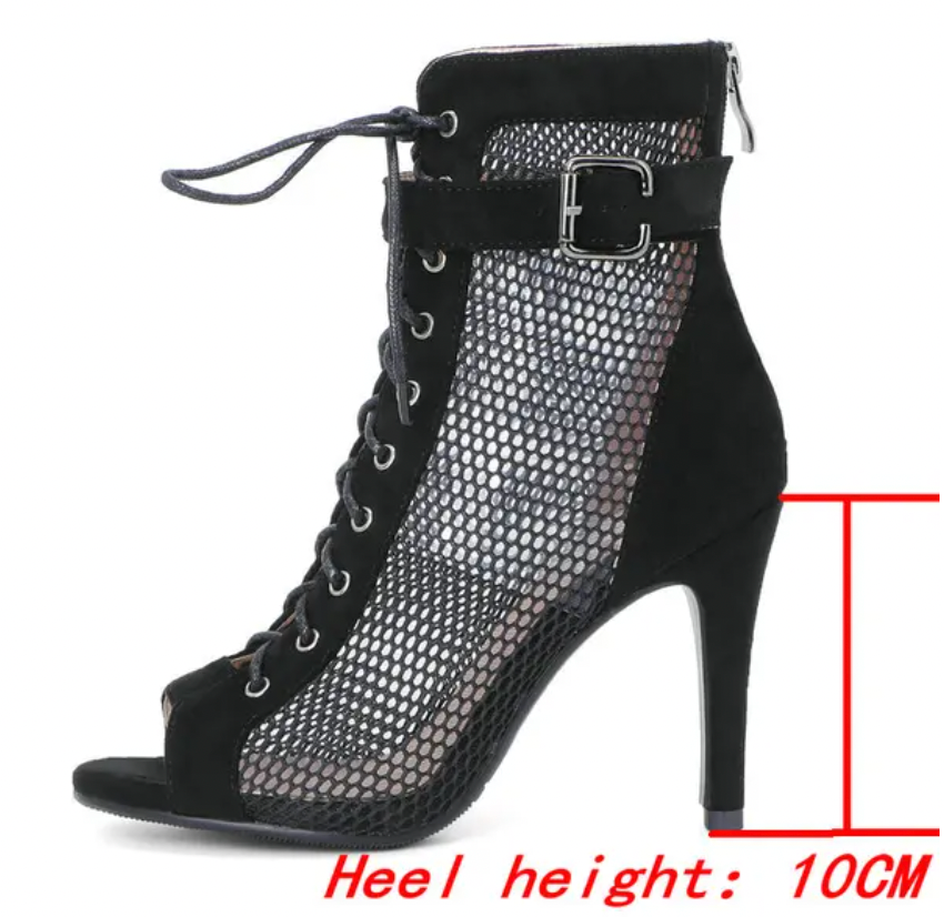 VALUE PRO - Lace-Up Boot Heels with Zip & Buckle NOIR