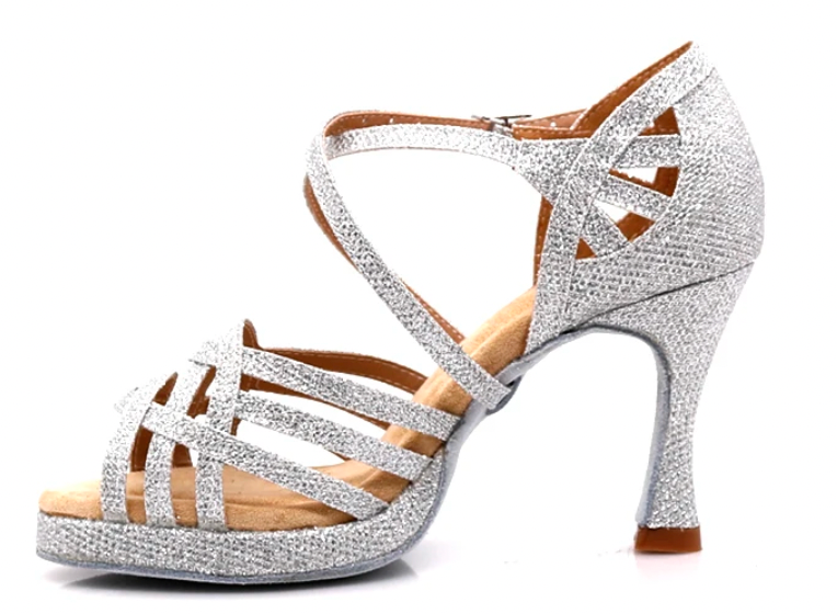 CLASSIC - Silver Latin/Showgirl Heels